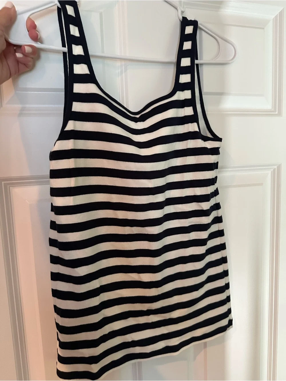 J. Crew Black and Cream Striped Tank